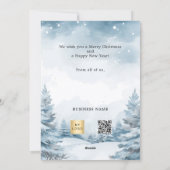 Kerstfoto winterlandschap bedrijf QR Feestdagenkaart (Achterkant)