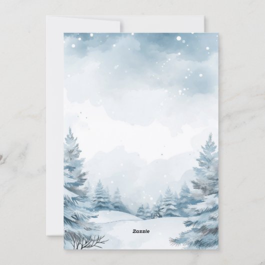 Kerstfoto winterlandschap feestdagenkaart (Achterkant)