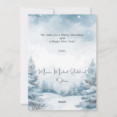 Kerstfoto winterlandschap feestdagenkaart (Achterkant)
