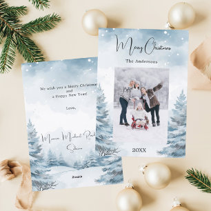 Kerstfoto winterlandschap feestdagenkaart