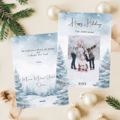 Kerstfoto winterlandschap feestdagenkaart