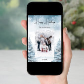 Kerstfoto winterlandschap feestdagenkaart