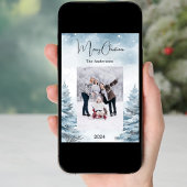 Kerstfoto winterlandschap feestdagenkaart