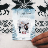Kerstfoto winterlandschap feestdagenkaart
