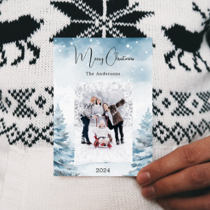 Kerstfoto winterlandschap feestdagenkaart