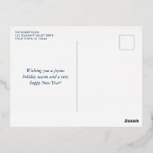 Kerstfoto Zilveren Bellen Marineblauw  Folie Feestdagen Briefkaart (Achterkant)