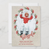 kerstfoto zonder blote voeten feestdagenkaart (Voorkant)