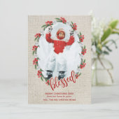 kerstfoto zonder blote voeten feestdagenkaart (Staand voorkant)