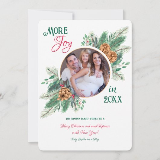 Kerstfoto zwangerschap aankondiging (Voorkant)