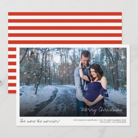 kerstfoto Zwangerschap Aankondiging Kaart (Voorkant / Achterkant)