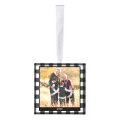 Kerstfoto Zwart Wit Plaid Decoratie (Rechts)