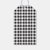 Kerstfoto Zwart Wit Plaid Gingham Patroon Cadeaulabel (Achterkant)