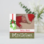 Kerstfotoaankondigingen Baby Feestdagenkaart (Staand voorkant)