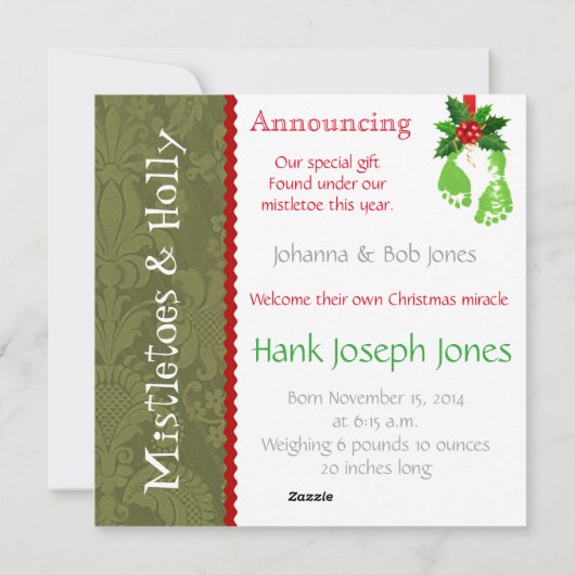 Kerstfotoaankondigingen Baby Feestdagenkaart (Achterkant)