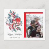 Kerstfotoansichtkaarten met winterbessen feestdagenkaart (Voorkant)