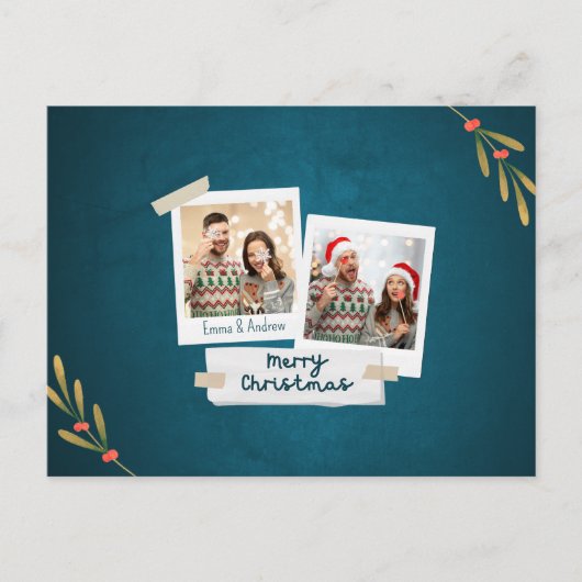 Kerstfotobriefkaart met groeten feestdagenkaart (Voorkant)