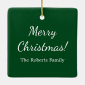 Kerstfotocollage Aangepast monogram Vakantie Keramisch Ornament (Achterkant)