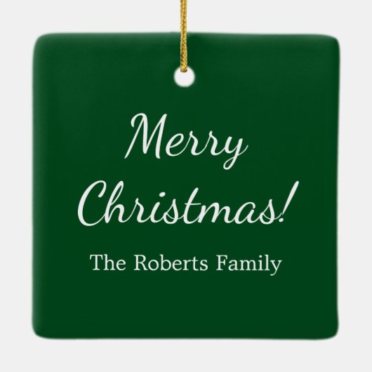 Kerstfotocollage Aangepast monogram Vakantie Keramisch Ornament (Achterkant)