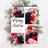 Kerstfotocollage Modern Script Holiday Kaart