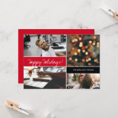 Kerstfotocollage Red Prettige feestdagen Company Kaart (Voorkant / Achterkant in situ)