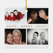Kerstfotocollage van de moderne familie keramisch ornament (Achterkant)