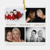 Kerstfotocollage van de moderne familie keramisch ornament (Voorkant)