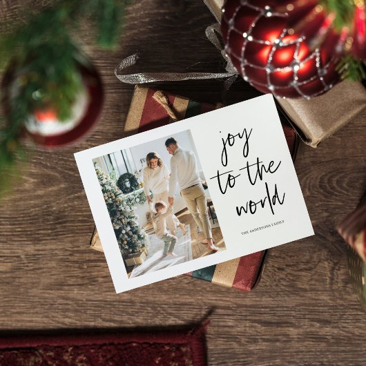 Kerstfotofamilie en maak kennis met de familie briefkaart