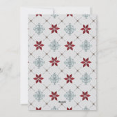 Kerstfotofeest Red Blue Elegant Patroon Feestdagenkaart (Achterkant)