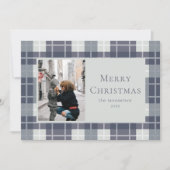 Kerstfotofeestdag blauwe mint feestdagenkaart (Voorkant)