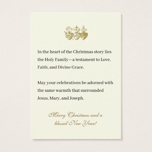 Kerstfotogebed Kaarten Jesus Mary Joseph Visitekaartje (Achterkant)