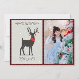 Kerstfotograaf Modern Folk Art Reindeer Kaart