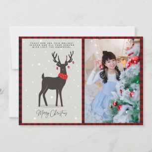 Kerstfotograaf Modern Folk Art Reindeer Kaart