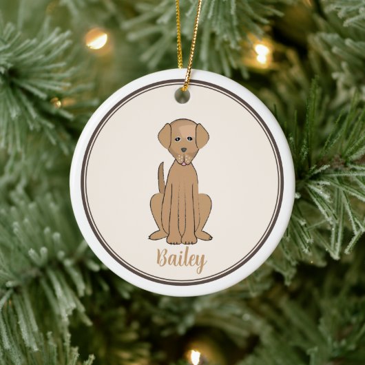Kerstfotograaf Puppy Dog Labrador Keramisch Ornament (Boom)