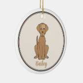 Kerstfotograaf Puppy Dog Labrador Keramisch Ornament (Rechts)