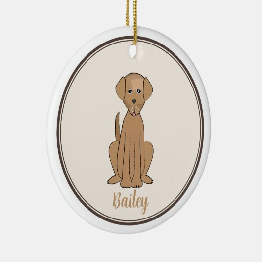 Kerstfotograaf Puppy Dog Labrador Keramisch Ornament (Rechts)