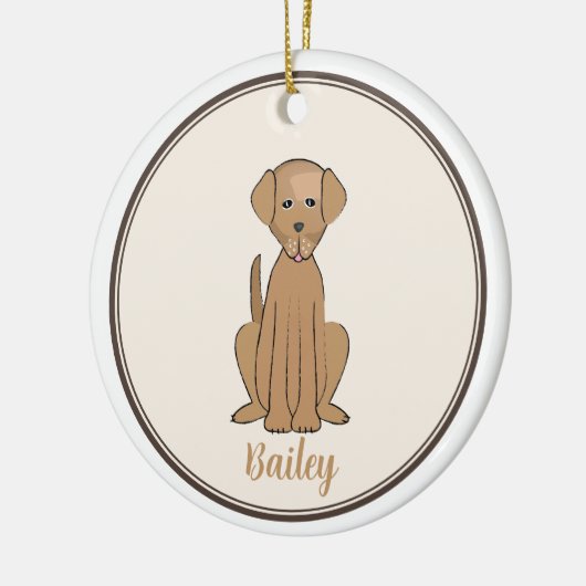Kerstfotograaf Puppy Dog Labrador Keramisch Ornament (Links)