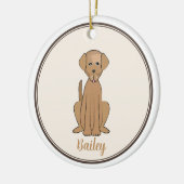 Kerstfotograaf Puppy Dog Labrador Keramisch Ornament (Links)