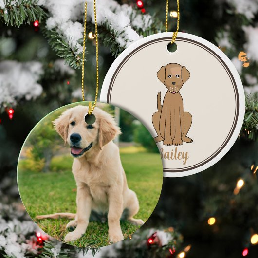 Kerstfotograaf Puppy Dog Labrador Keramisch Ornament
