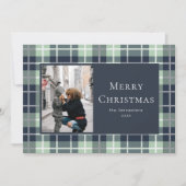 Kerstfotografie Blauw Mint Pset Flat Feestdagenkaart (Voorkant)