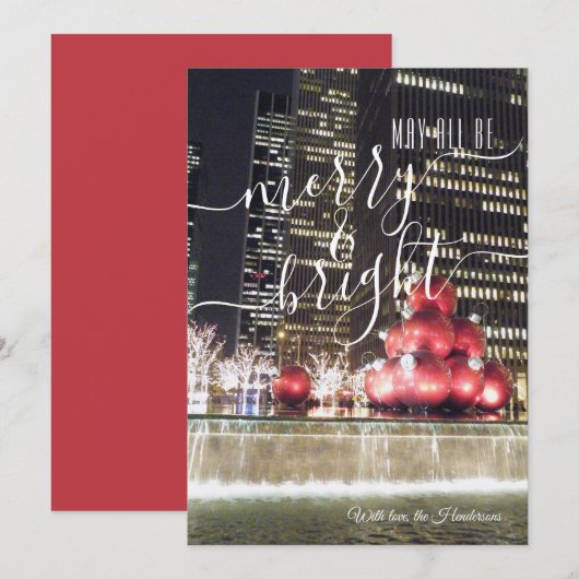 Kerstfotografie in New York City, vrolijk en helde Feestdagenkaart (Voorkant / Achterkant)