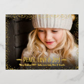 Kerstfotografie Joy Script Real Gold Folie Feestdagen Briefkaart (Voorkant)