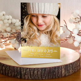 Kerstfotografie Joy Stars Real Gold Folie Feestdagenkaart