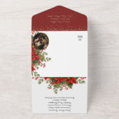 Kerstfotografie Mary Jesus Poinsettia All In One Uitnodiging (Buitenkant)