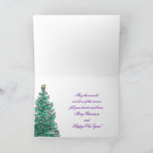 Kerstfotografie - Paars/Blauwgroen Feestdagen Kaart (Binnen)