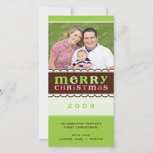 KERSTFOTOKAART:: candyfloss 2 Feestdagenkaart (Voorkant)