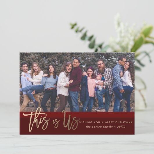 Kerstfotokaart *Dit is ons* Kaart (Staand voorkant)