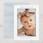 KERSTFOTOKAART | Eenvoudig Modern Vrede Liefde Vre Feestdagenkaart (Voorkant / Achterkant)