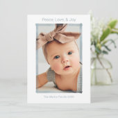 KERSTFOTOKAART | Eenvoudig Modern Vrede Liefde Vre Feestdagenkaart (Staand voorkant)