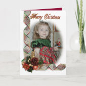 Kerstfotokaart elegante linten feestdagen kaart (Voorkant)