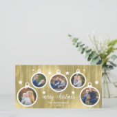 Kerstfotokaart, Feestdagen, Ornamenten Feestdagenkaart (Staand voorkant)